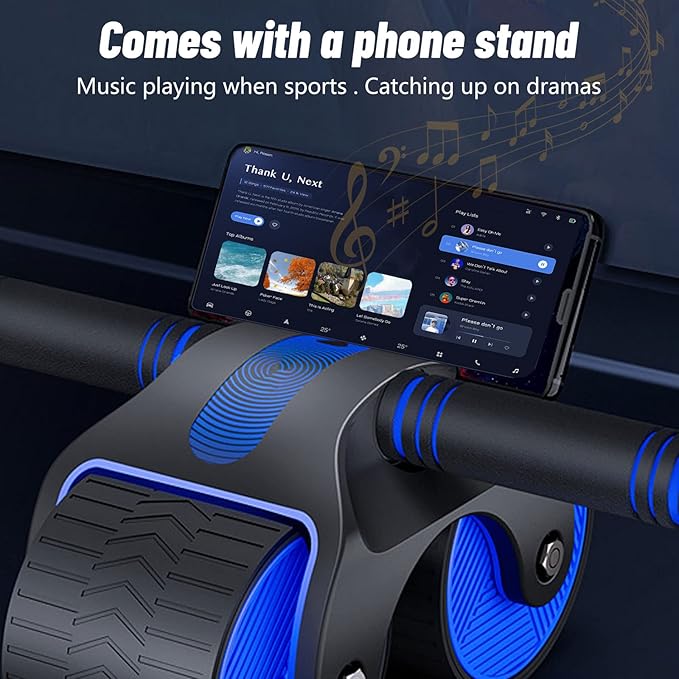 Ab Roller Wheel, Double Automatic Rebound Abdominal Wheel, Ab Roller Wheel Domestic Abdominal Exerciser for Beginners Core Workouts, AB Core Workout Equipment with Knee Mat for Home Gyms