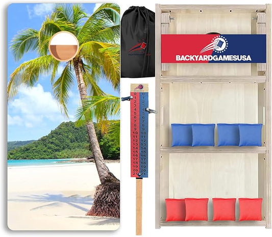 CornholeGamesUSA Pro Cornhole Boards Set | Made in USA | 3/4 Baltic Birch | No Bounce | Triple Thick Legs | Two Brace & Handles, Tournament 2x4 Regulation Set with Score Tower & Cornhole Bags