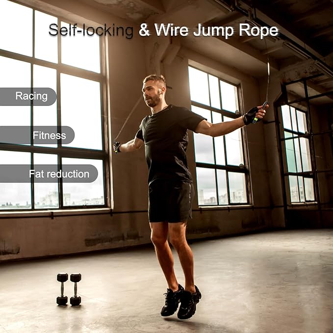 Jump Rope, Speed jump ropes for fitness for women,Skipping rope for fitness men, women's home exercise, workout, fitness gifts for adults