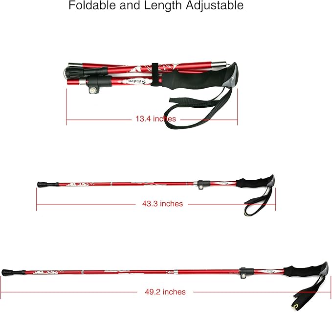 Aluminum Collapsible Ultralight Travel Trekking Hiking Pole for Men and Women