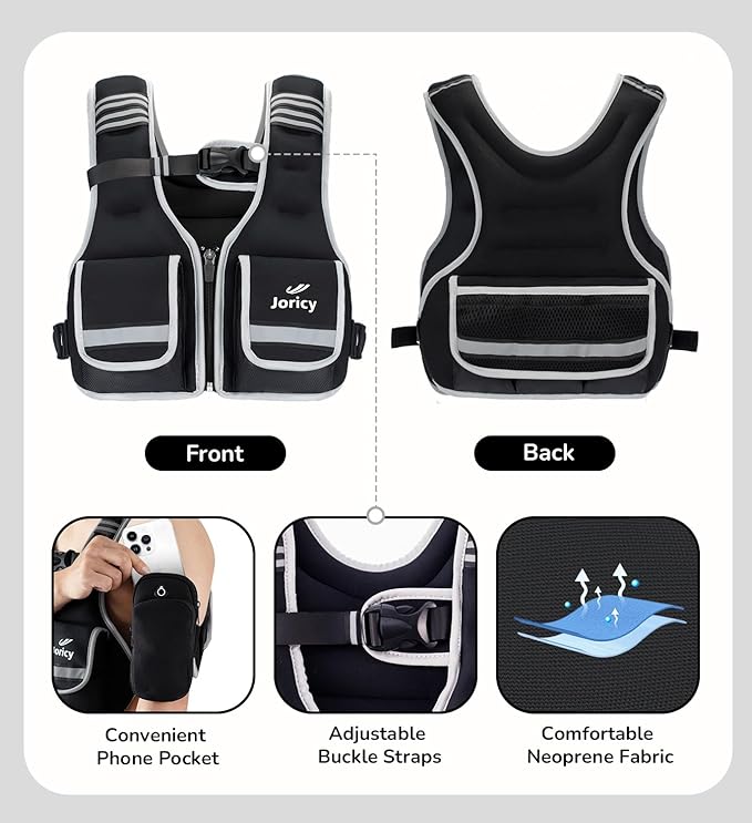 Weighted Vest Woman Men 5-12lb/9-16lb/17-24lb/23-30lb Body Weight Vest with 5 Adjustable Weights Weighted Vests with Zipper Women Rucking Vests for Walking Running Strength Training Workout