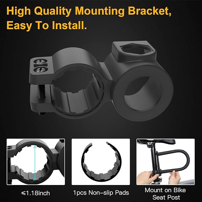 Bike U Lock Heavy Duty Bike Lock Bicycle Lock, 16mm U Lock and 3ft / 5ft / 6ft Length Security Cable with Sturdy Mounting Bracket for Bicycle, Motorcycle and More