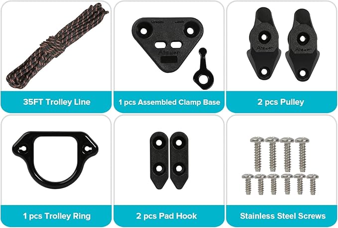 Kayak Anchor Trolley Kit, Anchor Trolley System for Kayak Canoe