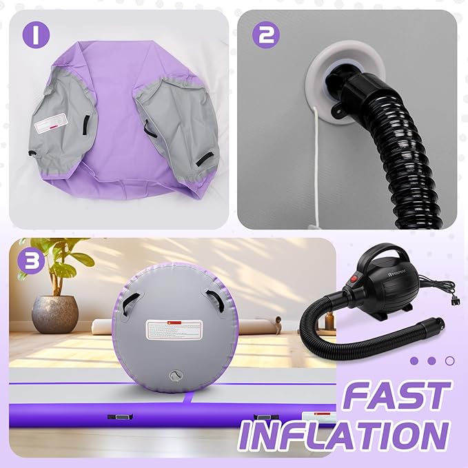 Inflatable Gymnastics Air Roller Set, Tumble Rolling Air Roller Gymnastics Barrel with Electric Pump for Kids Adults Home Outdoor Gymnastic Training Cheerleading Yoga