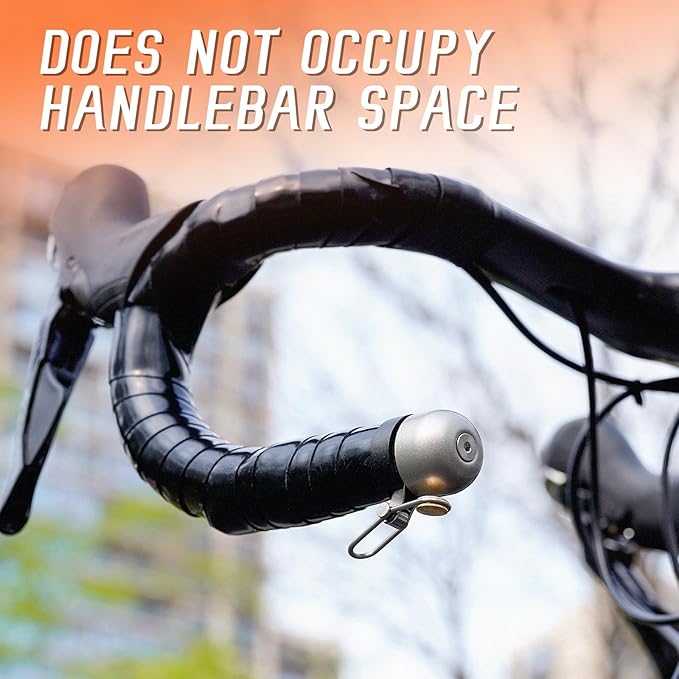 Bike Handlebar Bell - 80dB Loud Aluminum Alloy End Plug Bell for Road & Mountain Bicycles | 18-25mm Compatible | Waterproof & Lightweight 65g