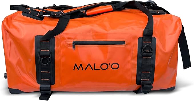 Malo'o Airtight Waterproof Adventure Duffle - Ideal for Kayaking, Camping, Beach, Fishing, Boating, Hiking - Water-Tight Zipper
