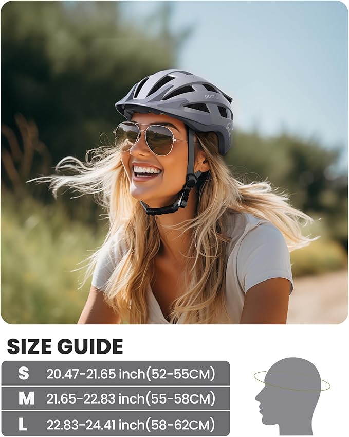 OutdoorMaster Gem II MIPS Bike Helmet with Light - Lightweight Cycling Helmet,Mountain Road Bicycle Helmet for Youth & Adult