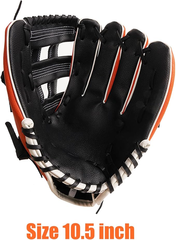 Sports Baseball and Softball Glove Teeball/Baseball Mitt Left and Right Handed Baseball Infielder's Mitts Fielding Glove for Youth Adult(10.5",11.5",12.5")