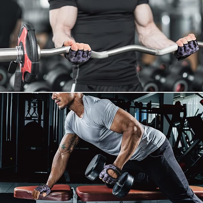 Minimal Weight Lifting Gloves,Short Micro Workout Gloves Grip Pads with Full Palm Protection & Extra Grip for Men Women Weightlifting,Gym,Exercise Training