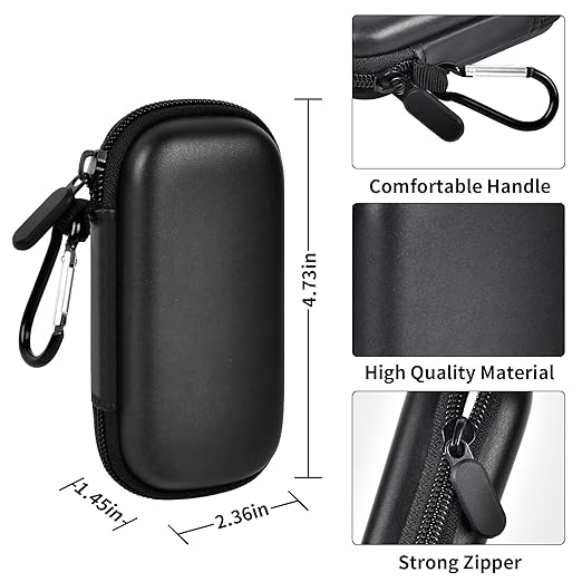 Heart Rate Monitor Case for AliveCor for KardiaMobile 6L / 6L Max 1L Personal EKG Monitor Storage Holder for Cardiac Mobile Portable Heart Rate Monitor Bag Organizer (Pill Box Included) (Full Black)