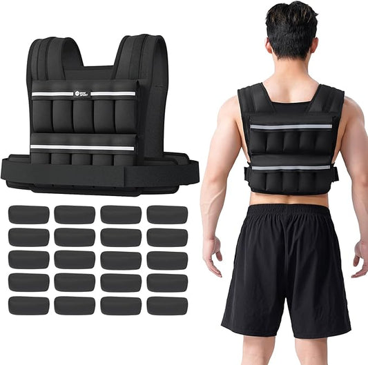 Weighted Vest,20lbs/30lbs Adjustable Weighted Vest for Men,20 In 1 Fast Adjust Weight Vest,Workout Vest for Home Walking Strength Training Weight Loss