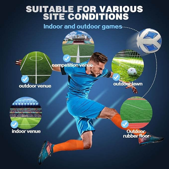 Soft PU Leather Soccer Ball, Indoor Outdoor Team Sports, Training Practicing Game Match Soccer Ball Gift for Adult Youth, 1pcs