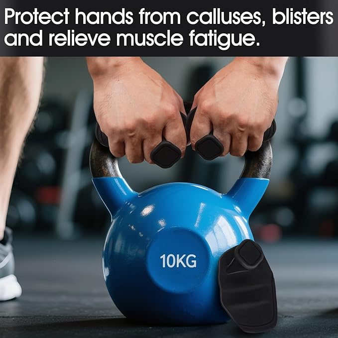 2PCS Anti-Slip Gym Grips Fingerless Workout Gym Gloves, Ergonomic Workout Grip for Men Women Crosstraining Hand Palm Protection, Weight Lifting Grips for Bodybuilding, Deadlifts