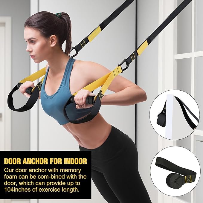 Home Resistance Training Kit | Bodyweight Resistance Bands with Handles, Door Anchor, Heavy Duty Exercise Bands | All-in-One Gym Workout Equipment for Home Fitness