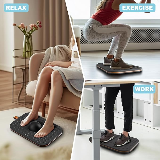 Balance Board For Standing desk|2-in-1 Dual-Sided Balance trainer & Anti-Fatigue Standing Mat| 360-Degree Wobble Board For Home Gym,Office