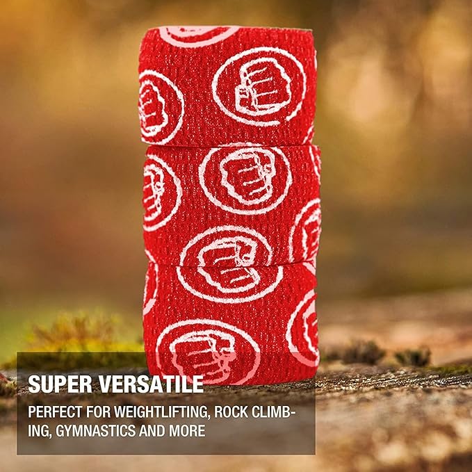 WOD Nation Flexible Hook-Grip Athletic Tape – Easy-Tear, Sweat-Proof Thumb & Finger Strips for Weightlifting