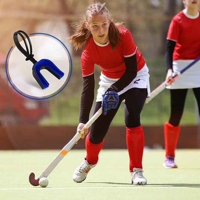 Dunzy 10 Pcs Strapped Mouth Guard Sports Mouthguard with Strap No Boiling Mouthguard Adult Youth Football Mouthpiece Mouth Protector for Boxing Basketball Lacrosse