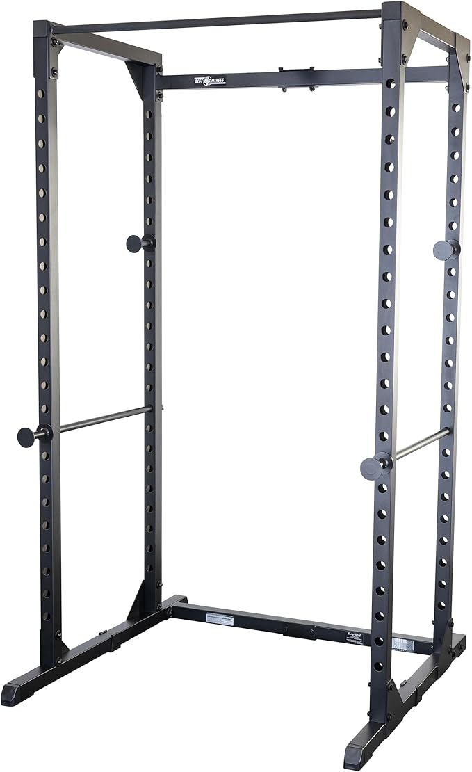 Best Fitness Power Rack - 14-Gauge Steel Home Gym with 500lb Capacity, Chin Bar, 23 Adjustable Safety Bars, Optional LAT & Dip Attachments, Midnight Black