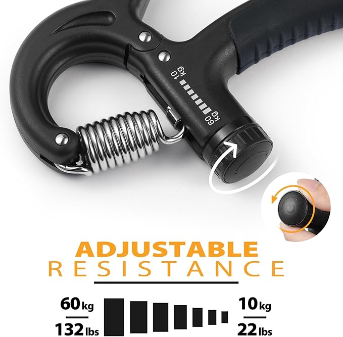 NIYIKOW 2 Pack Grip Strength Trainer, Hand Grip Strengthener, Adjustable Resistance 22-132Lbs (10-60kg), Forearm Strengthener, Perfect for Musicians Athletes