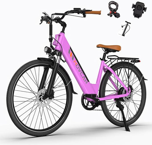 V80 Electric Bike, 1000W Motor 28MPH Ebike, 48V 13Ah Removeable Battery, 26'' City Cruiser Adult Electric Bicycles up to 70 Miles