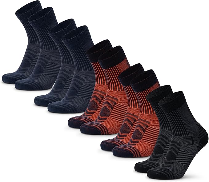 DANISH ENDURANCE Light Hiking Socks, Merino Wool Socks, Anti Blister, Sweat Wicking, Breathable, Men & Women, 3 or 5-Pack