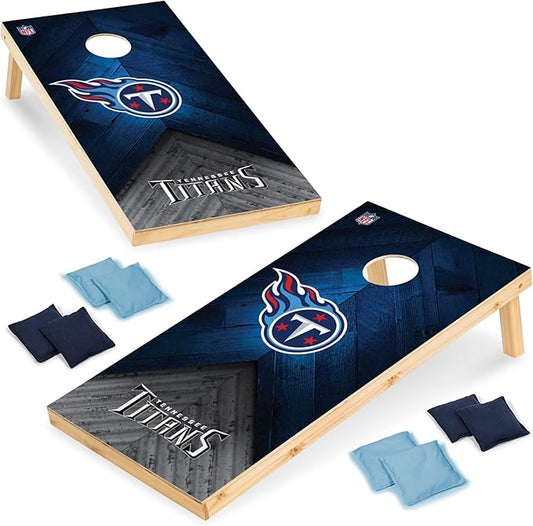 Wild Sports NFL Football 2' x 4' Regulation Size Solid Wood Cornhole Set with Direct Print HD Team Graphics Great Gift for Any Football Fan! Bean Bag Toss Family Outdoor Game