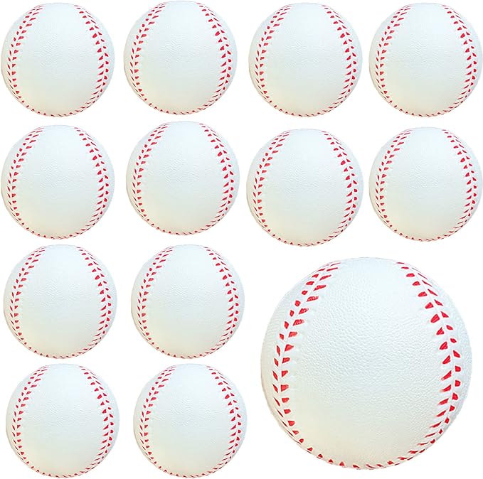 GKK Foam Baseballs 12 Pack Soft Baseballs for Youth Teenager Players Sports Foam Baseballs Training Balls for Hitting and Indoor or Outdoor Play