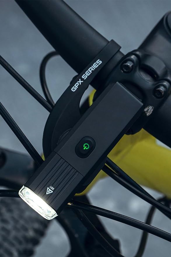 [New 2024] GPX-950 Bike Lights Compatible with Garmin/Go-Pro Mounts USB-C Rechargeable Front and Back Bicycle Light for Day or Night Riding - Quarter Turn & Twist (950 Lumens)