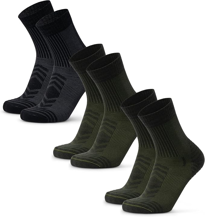 DANISH ENDURANCE Light Hiking Socks, Merino Wool Socks, Anti Blister, Sweat Wicking, Breathable, Men & Women, 3 or 5-Pack