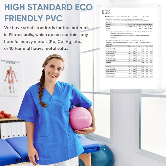 APEXUP Yoga & Pilates Ball - Anti Slip Heavy Duty Gym Ball for Fitness, Balance & Core Workout