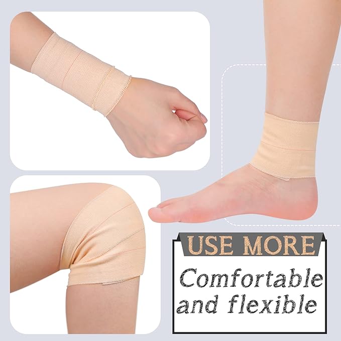 Tondiamo 8 Rolls Elastic Adhesive Bandage Tape Medical Bandage Wrap Athletic Sports Tape Flexible Stretch Skin Bandages Strips for Ankle, Knee, Wrist Sprains Animal Pets(3 Inch X 5 Yard)