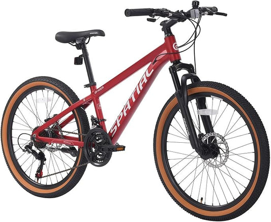 SPATIAL Mountain Bike, 24/26/27.5/29 inch Outdoor Cycling Bike,21/8 Speed Lightweight Aluminum Frame | Dual Disc Brakes,Adjustable Ergonomic Seat for Men Women Adult,MTB Bicycle