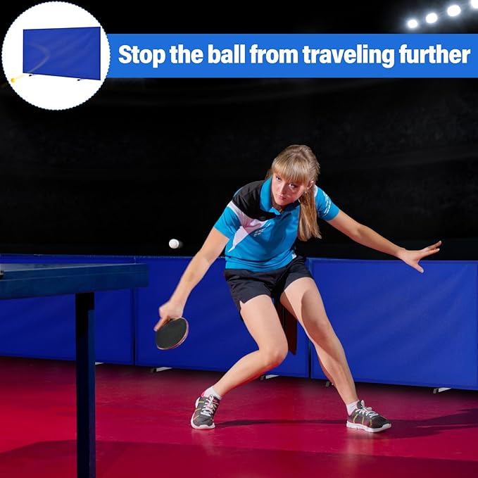 5 Pcs 55" x 29.5" Table Tennis Barrier with 420D Oxford Cloth Table Tennis Baffle for Quicker and Easier Pick up Balls Table Tennis Surround Block for Table Tennis Court