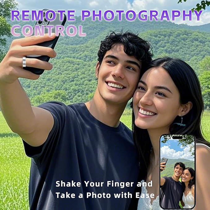 Smart Ring Health Tracker, Fitness Tracker Ring for Women Men, Monitoring of Pedometer, SpO2, Sleep Quality, Heart Rate, No Subscription Fee, Sport Rings for iOS & Android (Silver 7)