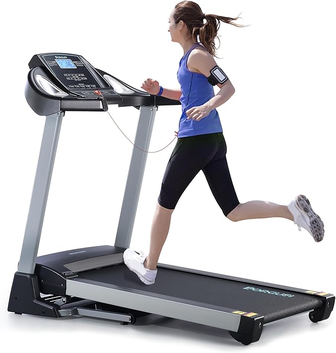 Treadmill with 15% Auto Incline - 350 LBS Capacity, 3.5HP Electric Folding Treadmill Up to 10MPH Speed, Running Machine with 20" Wide Tread Belt & LCD Display for Home Use, Bluetooth Speaker