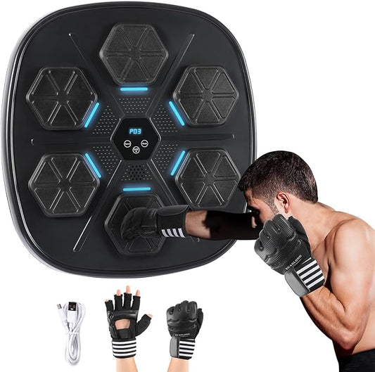Music Boxing Machine,Boxing Music Machine with Boxing Gloves,Boxing Music Workout Machine,Smart Music Boxing Machine,Boxing Wall Target,9-Level Modes Adjustment (2024Upgrade_Boxing)