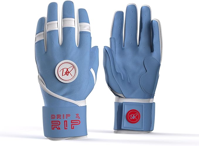 Drip & Rip Baller Series - Youth Batting Gloves + Adult Batting Gloves - for Softball and Baseball - Long Cuff Style for Men and Youth