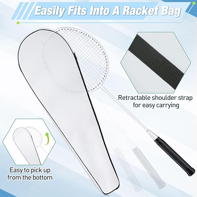 6 Packs Badminton Rackets Set Include 6 Lightweight Rackets 12 Nylon Plastic Shuttlecocks 3 Carrying Bags for Summer Outdoor Backyard Games Sports Beginners Adults