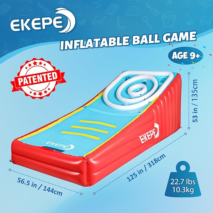 Inflatable Score Ball Game, Carnival Yard Games for Kids and Adults, Inflatable Giant Game Toys with 2 Sponge Ball, Family Arcade Games for Indoor and Outdoor