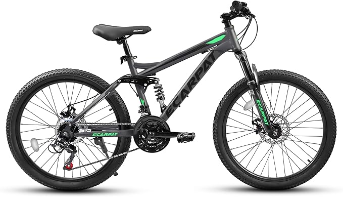Mountain Bike 24 26 27.5 Inch, Dual Full Suspension Mens Womens Bike, 21 Speeds Dual Disc Brake Carbon Steel Bike, Boys Mens Mountain Bike for School Work Summer Camping, Birthday Gift Choice