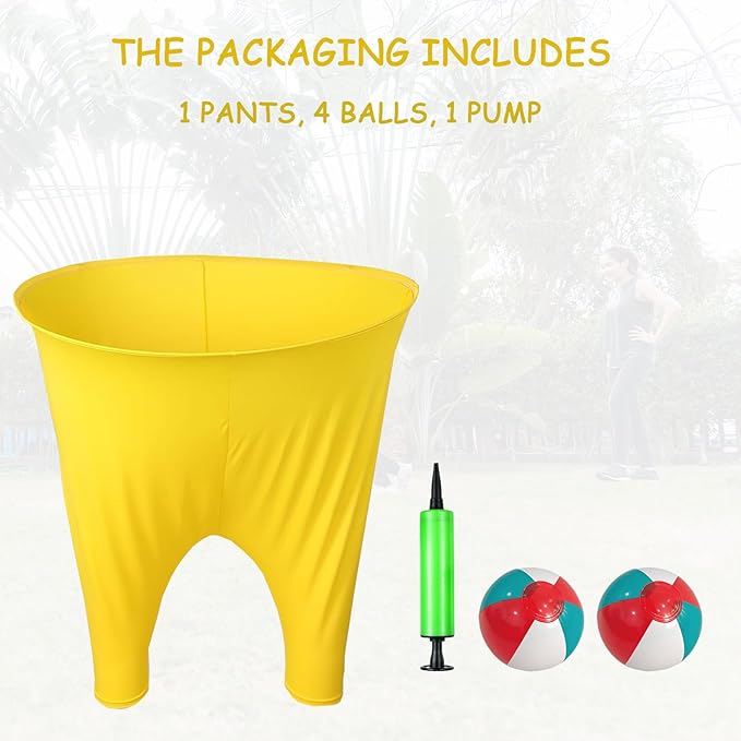 Granny Pants Yard Game Sets, 2025 New Giant Outdoor Party Game with 2 Bouncy Balls and 1 Pump for Family Reunion Games, Backyard Gatherings & Team Games