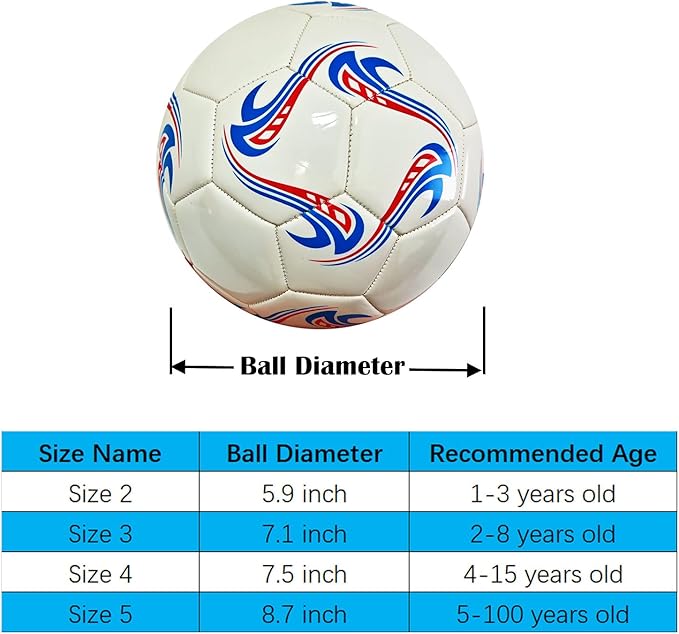 ABAJI Soccer Ball Size 3 4 5 Practice Training Balls Gift Thicker Leather Anti Exploded Indoor Outdoor Come with Pump Needle