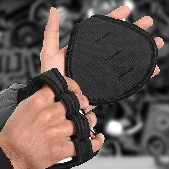 QTF Gym Grips Pads - Neoprene Gloves Gym Palm Protector Weight Lifting Grips Replacement of Workout Gloves Men and Women - Lifting Grip Pads for Weightlifting, Calisthenics & Pull Ups.