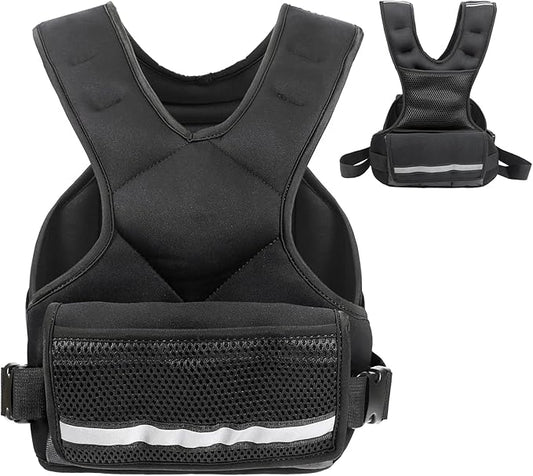 Weighted Vest Men & Women, 5lb/10 lb Adjustable Weighted Vest with Reflective Stripe, for Workout, Strength Training, Running, Fitness, Muscle Building, Weight Loss,Weightlifting