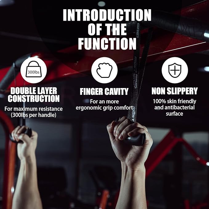 MOST Neutral Grip Pull Up Handles for Home Gym Workout, Ergonomic Pull Up Grips with Non-Slip for T-bar Row