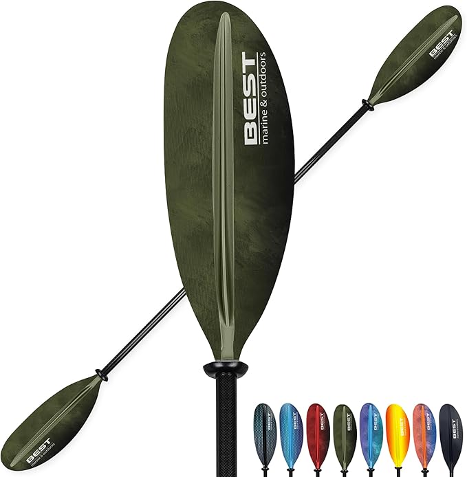 Best Marine and Outdoors Kayak Paddle, Carbon Fiber Shaft & Fiberglass Reinforced Polypropylene Blades, 220cm, 234cm, 250cm, Lightweight Kayak Paddles for Adults