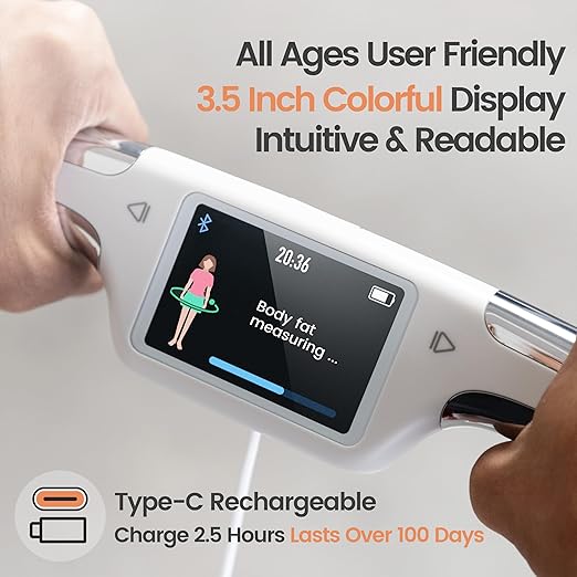 Wonder Core FitSpec Smart Body Fat Scale, Digital Bathroom Scale with 8 Electrodes for Accurate Weight, BMI, Muscle Mass & 55 Points Body Composition Analyzer