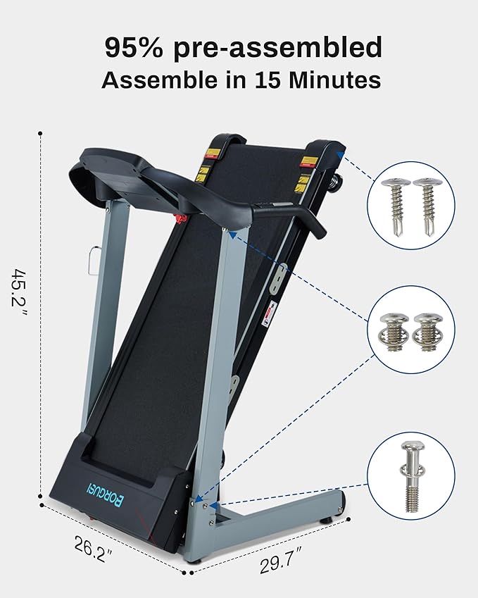 Auto Incline Treadmill with 300 LBS Capacity, 17.5" Wide 3 HP Folding Electric Treadmill Max 8.5 MPH Speed, Running Machine with Bluetooth Speaker & LCD Display for Home Use
