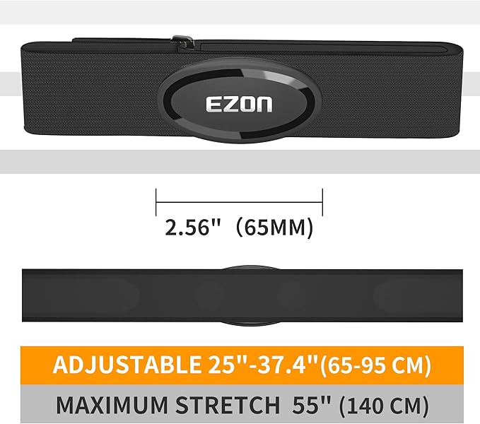 EZON Heart Rate Monitor Chest Strap C009Pro,ANT+& Bluetooth 5.1 Dual Protocol,Up to 400H Battery Life,Compatible with Polar/Strava/Wahoo/Peloton,Ideal for Fitness Training Cycling