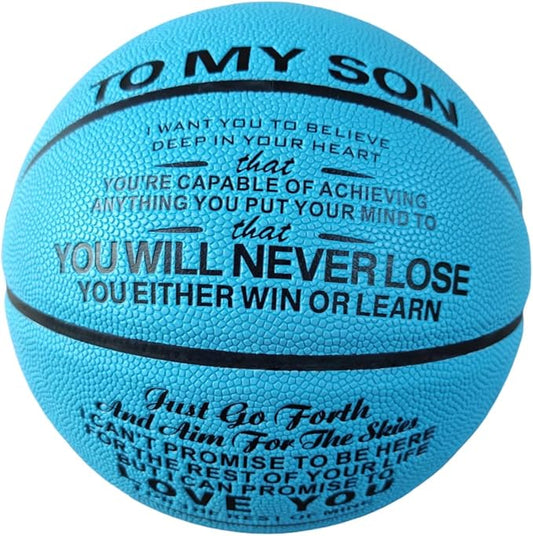 Engraved Indoor Outdoor Basketball Gift for Son, Grandson, Daughter- Personalized Basketball Gifts, Custom Christmas Birthday Graduation Present from Mom Dad,Orange Blue Pink.